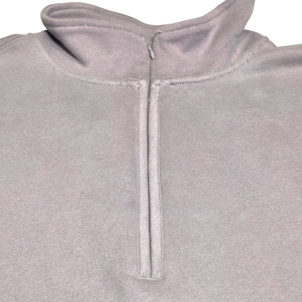 Abercrombie Sunday Half Zip Neutral Sweatshirt Taupe Gray Oversized A&F Max XL - Picture 5 of 13